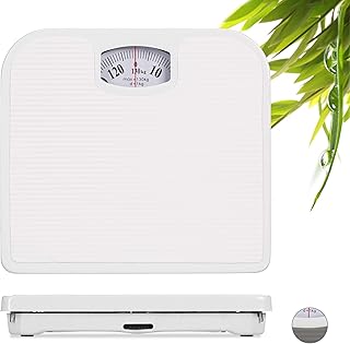 Relaxdays, White Analogue Bathroom Scales for People up to 130 kg Precise, W x D: 26.5 x 24 cm