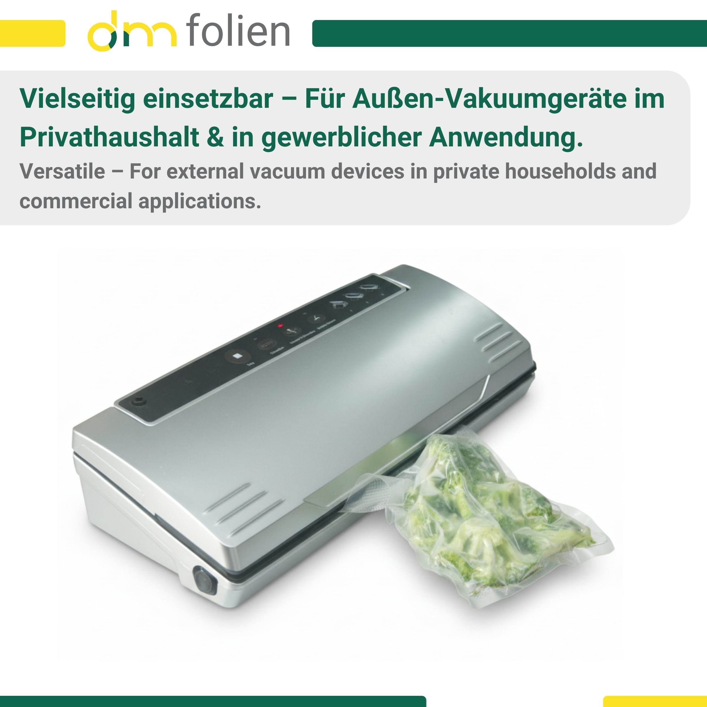 dm-folien Vakuumbeutel 50 Stück I 250 x 350 mm I Goffrierte, reißfeste Beutel alle Vakuumiergeräte I Stärke 90 µ I Lebensmittelecht, BPA-frei, mikrowellen- & spülmaschinenfest Küche, Haushalt & Wohnen