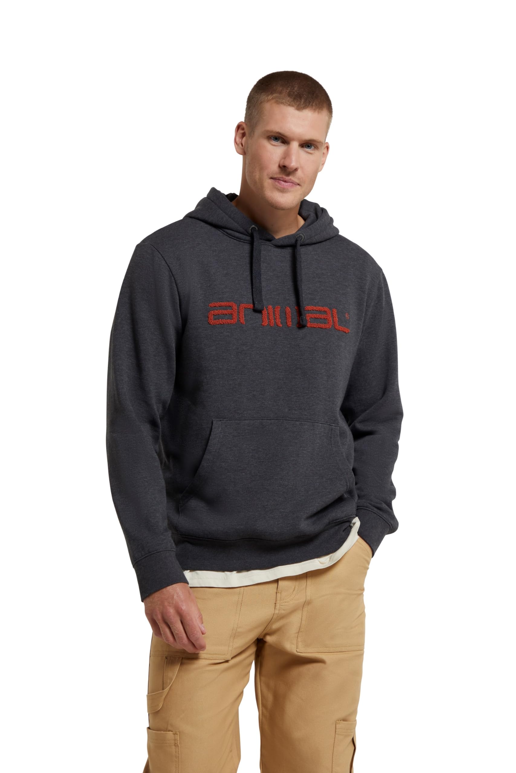 Animal Men's Rocky Cotton Hoodie - Dark Grey - XS