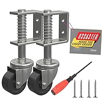 Vista 8 de Rueda de puerta de 2 pulgadas para puertas de madera, rotación de 360 grados, neumático de goma sólida, capacidad de 80 libras, con resorte, incluye