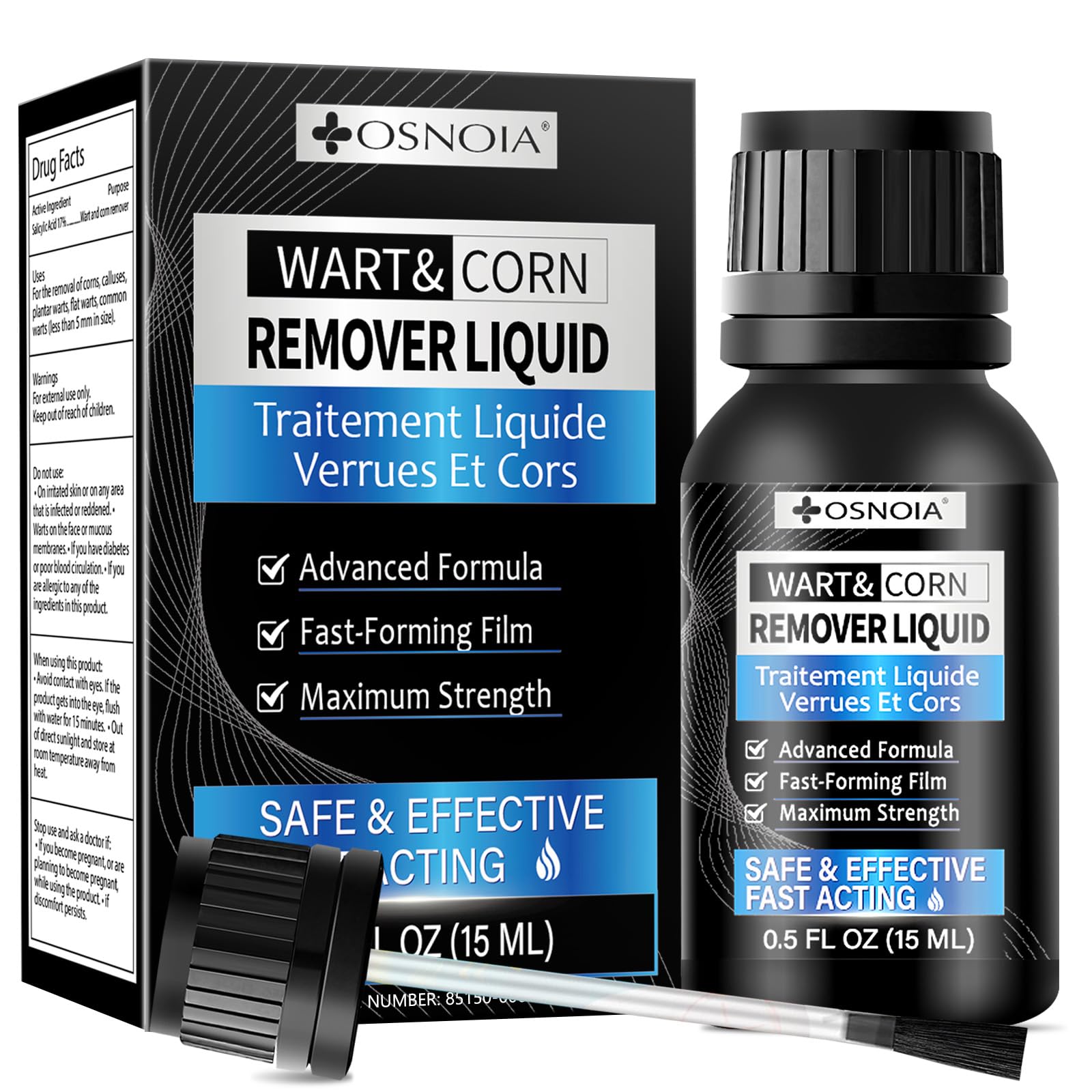Extra Strength Wart Remover Liquid with 17% Salicylic Acid, Fast Acting Treatment for Plantar & Common Warts, Corn Remover for Feet and Toes, 15ml - 1
