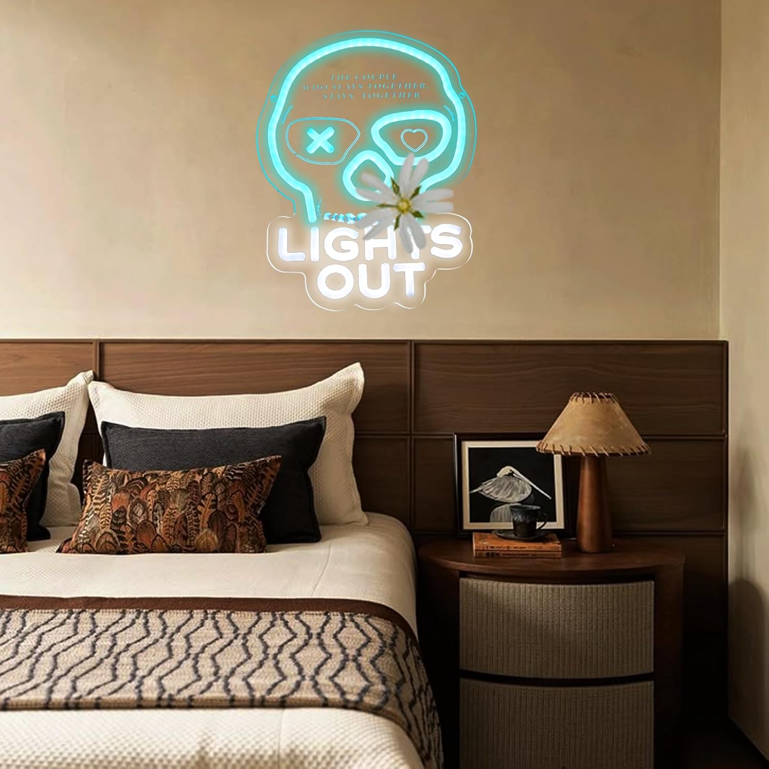 Lights Neon Out Sign Skull Neon Sign, Blue Book Cover Sign for Bar Man Cave Club Bedroom Game Room LED Dimmable Neon Lights for Bookstore Wall Art Decor, Gift for Novel Lovers