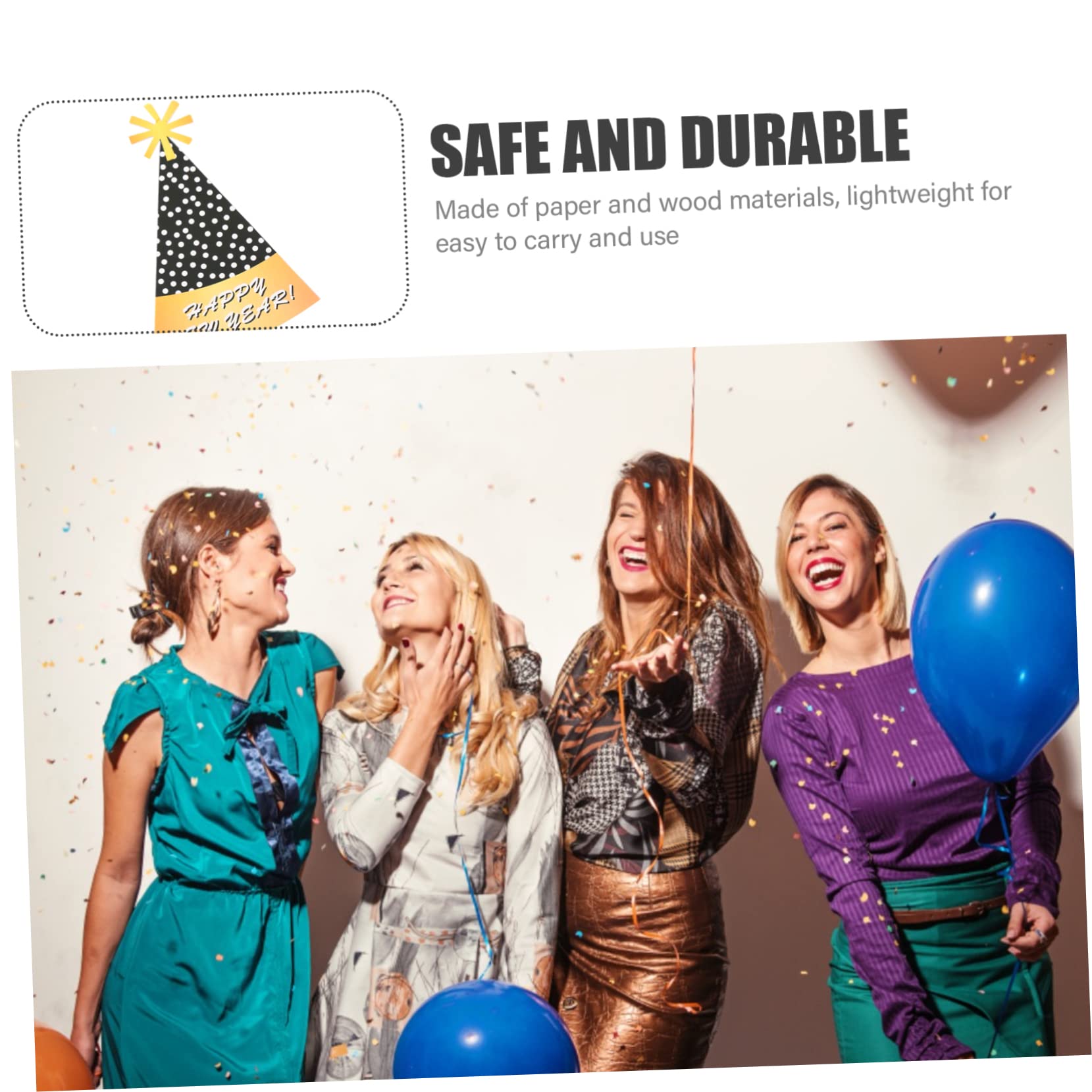Cabilock Lot De 5 Accessoires Photo Portables pour Décoration De Photos du Nouvel an Cadres Élégants Et Tendance pour Jeux De Fête Et Célébrations du Nouvel an 46 Pièces X 5