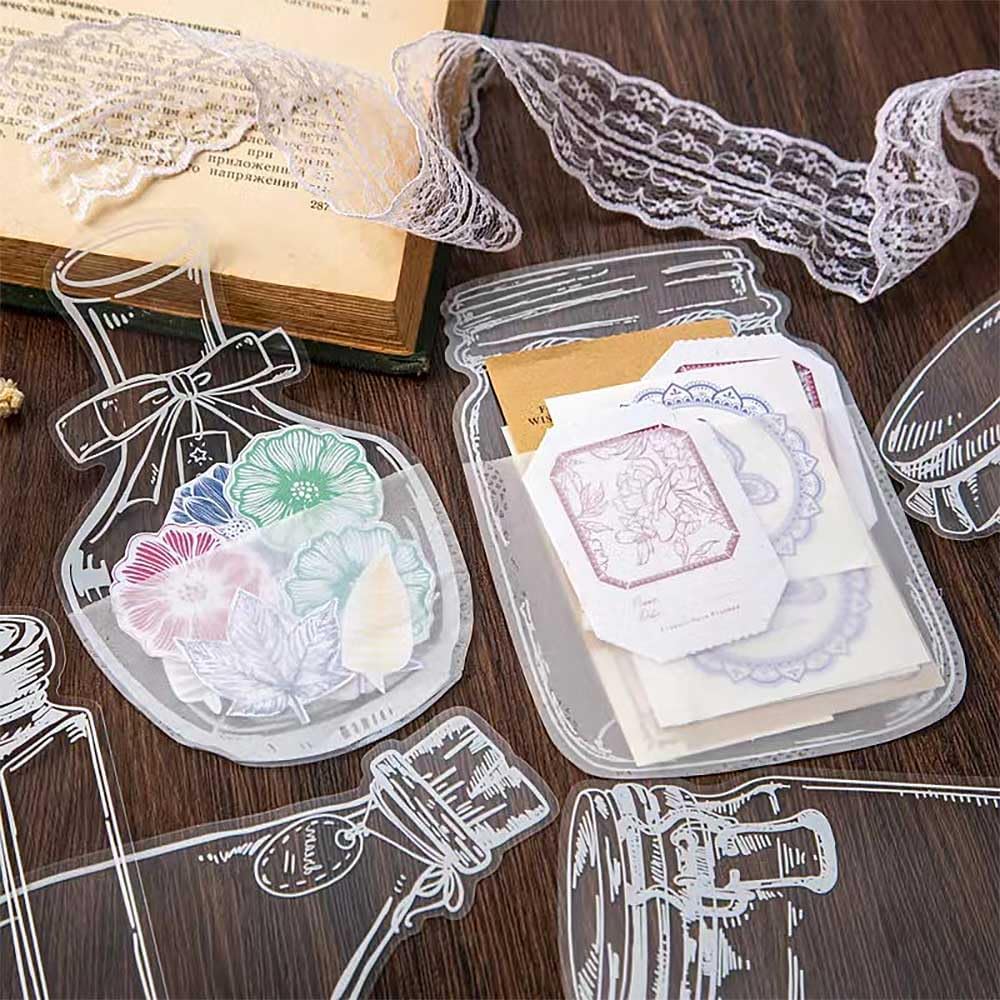 40Pcs Transparent Dried Flower Bookmarks, Kaluofan Handmade Dried