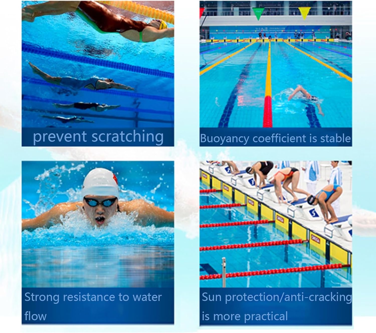 Adjustable Pool Safety Rope with Floats,Nylon Divider for Indoor/Outdoor Swimming Pools, Beach Buoy Line, Durable Floating Cordon, Diameter Pool Partition