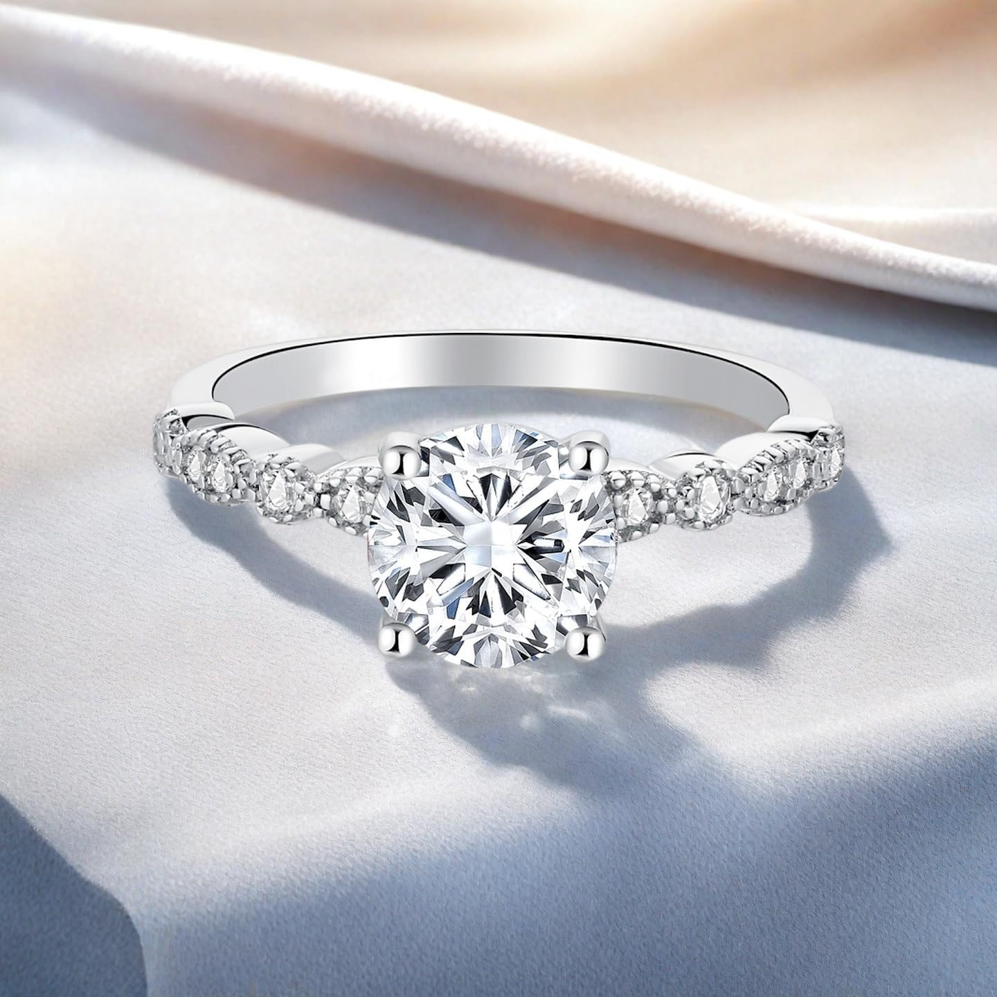 Blocaci 1-1/5 Carat (ctw) Engagement Rings for Women Moissanite 10K 14K 18K Gold 925 Sterling Silver Wedding Anniversary Rings