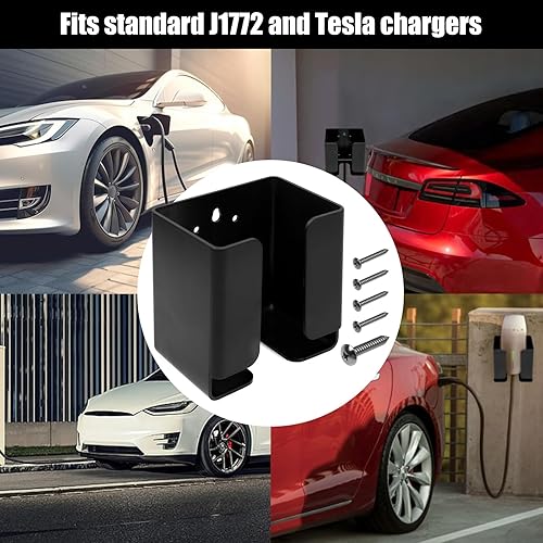 Miniatura 6 de RULLINE Soporte avanzado para caja de control de cargador EV  Soporte de pared para J1772 y conector Tesla  Diseño mejorado  Se adapta de forma