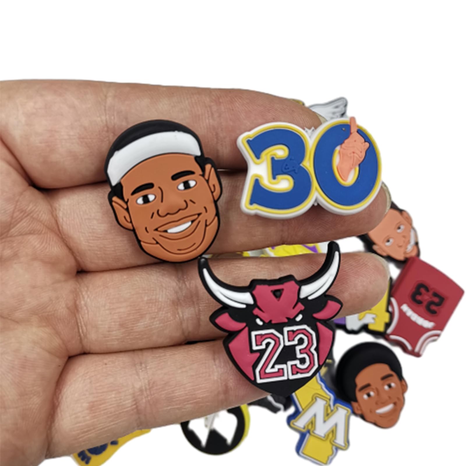 Shoe Charms Crocs,20 Piezas PVC Adornos de Zapatos,DIY Cartoon Baloncesto Decoración de Zapatos Caricatura Accesorios para Bricolaje Decoraciones Zueco Sandalias Pulseras Niños Adultos,Basketball