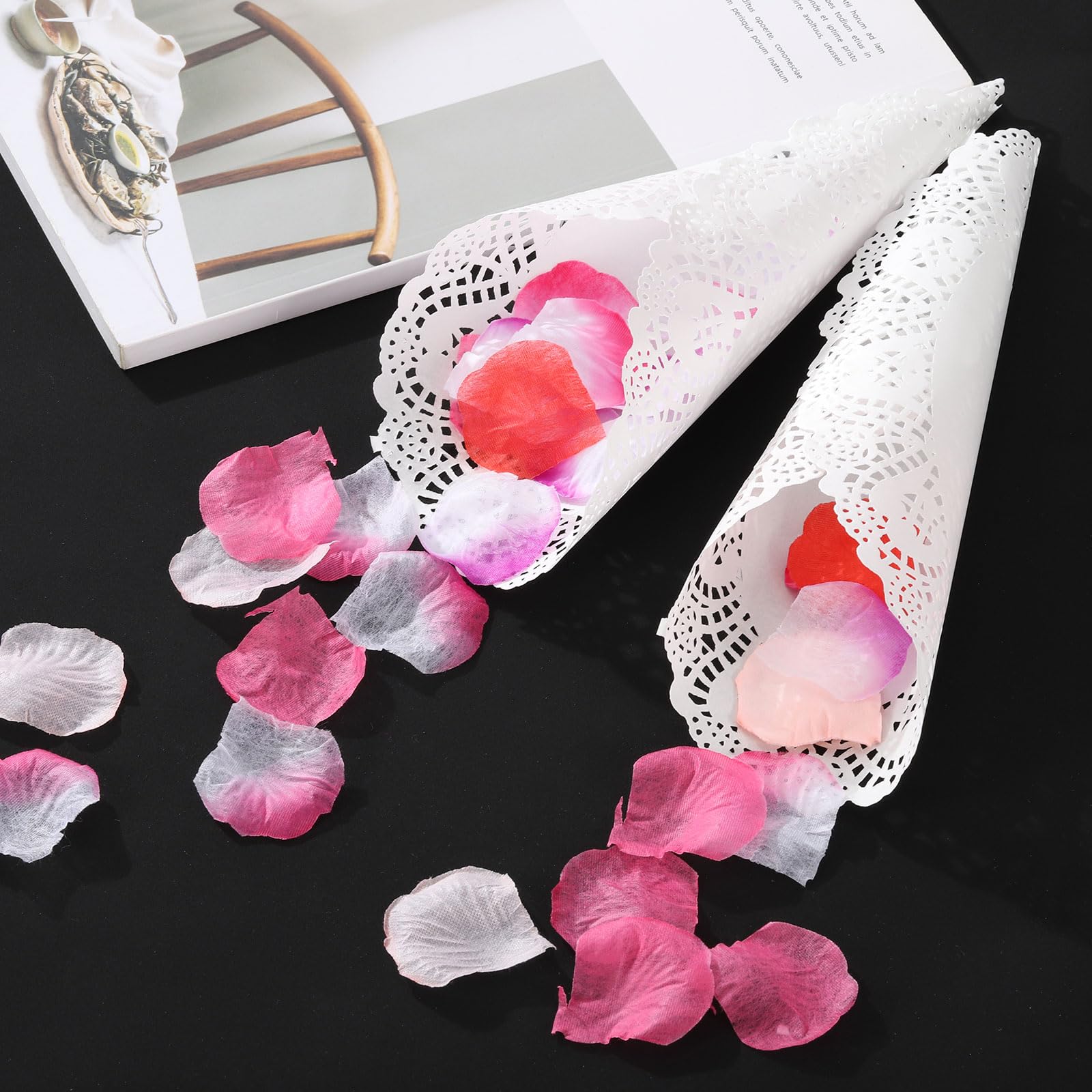 uxcell 1000 tapetes de papel de encaje blanco de 7.5 pulgadas, redondos, desechables, manteles individuales de papel decorativos para bodas, cumpleaños, pasteles, postres, vajillas y alimentos