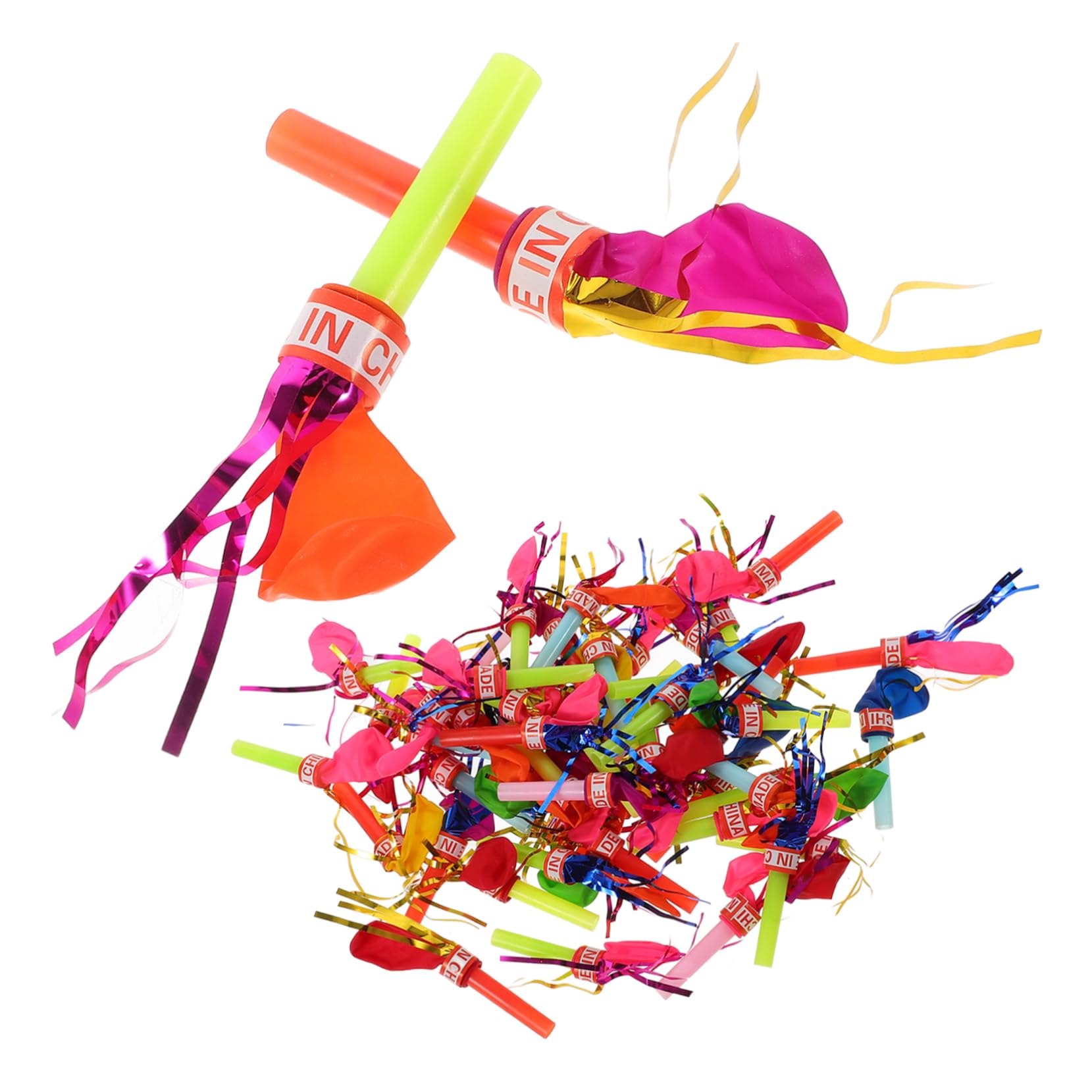 UPKOCH 100pcs Balloon B Air Blower Kid Balloons Horn Noisemakers for Sporting Events Whistles for Noisemaker