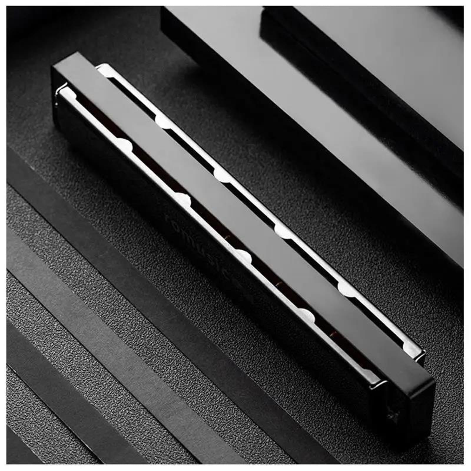 mundharmonika set Tremolo Chromatische Kongsheng Mundharmonika 24-Loch Polyphonic C Professionelle Mundharmonika 24 Kong Sheng Mundharmonikas(Black)