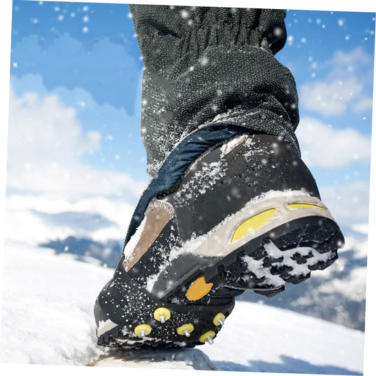 CALLARON 2paia Rampini per Scarpe e Stivali Antiscivolo Ramponi per Scarpe da Arrampicata Forniture da Esterno da Arrampicata Ramponi da Ghiaccio