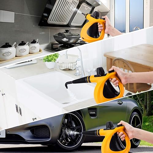 Miniatura 4 de Limpiador a vapor de mano, limpiador de vapor multisuperficie presurizado con 11 accesorios, limpiadores de vapor multiusos sin químicos para uso