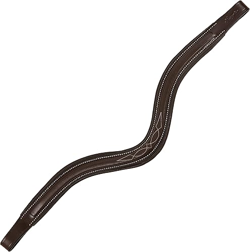 ExionPro Ceja de cuero curvada acolchada cuadrada con costuras elegantes  Ceja ecuestre  Tamaño matrimonial, mazorca, sobre caballo, color marrón, disponible en Yaxa Colombia