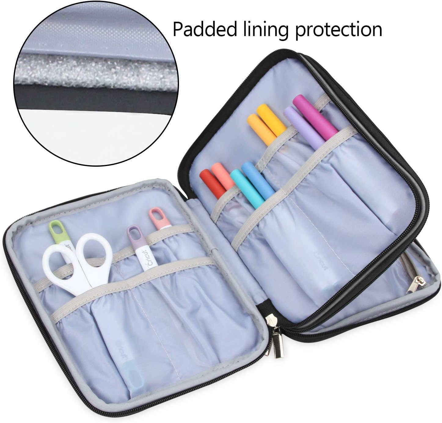 Yarwo Carrying Bag Compatible with Cricut Accessories, Organizer Case for Craft Pen Set and Basic Tool Set Storage, Gray Color, Bag Only