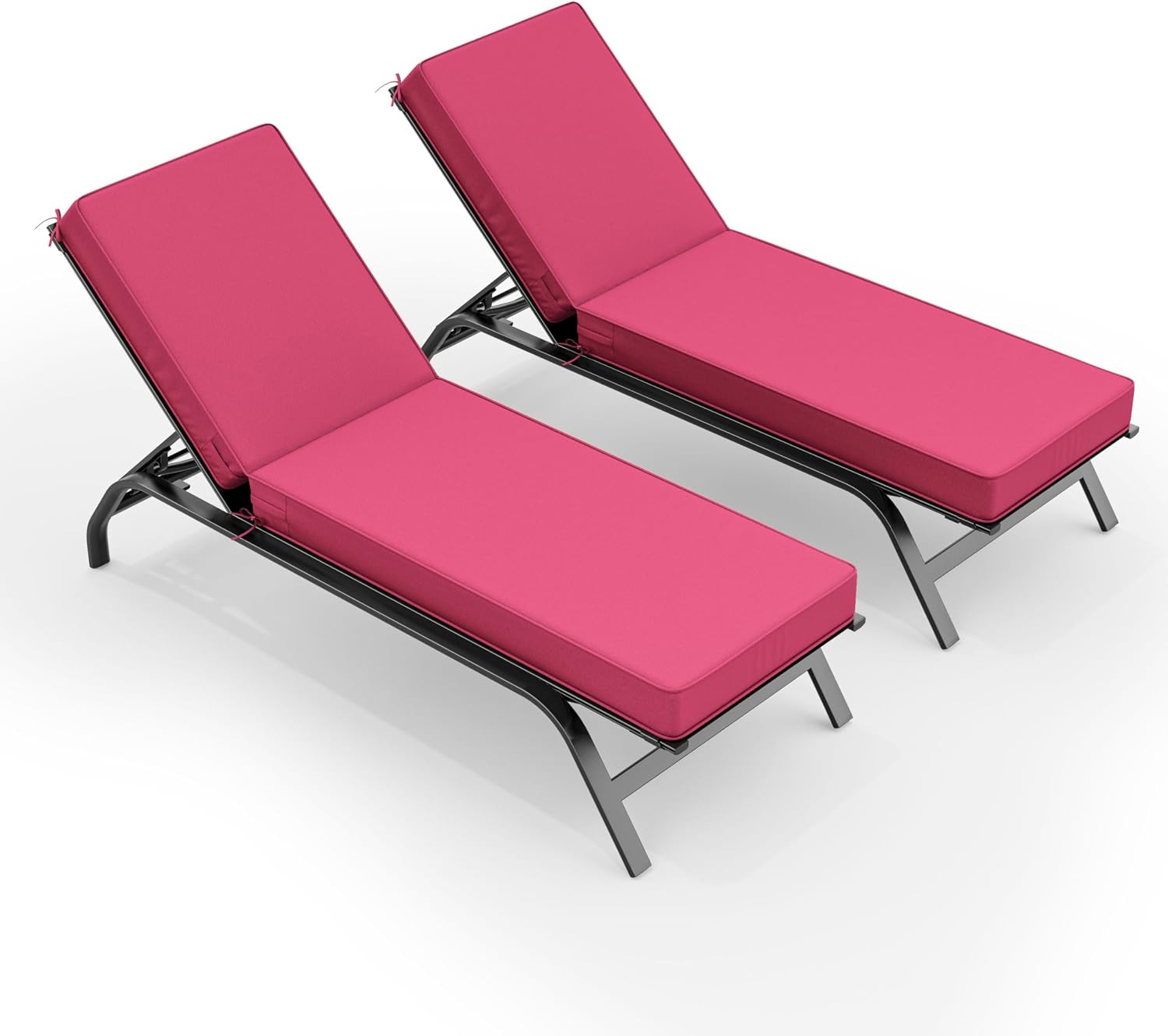 2 Pcs Chaise Lounge Cushions Outdoor, 72" L X 21" W X 4" D Lounge Chair Cushions for Outdoor Furniture, High-Density Foam Patio Chaise Cushion-Waterproof Fade-Resistant ThickPatio lounge chair cushion