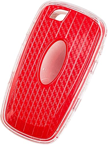 Miniatura 7 de TANGSEN Funda para llavero de TPU compatible con Ford Edge Focus ST ECOSPORT Expedition Explorer Fusion, Mustang Ranger, textura de fibra de carbono