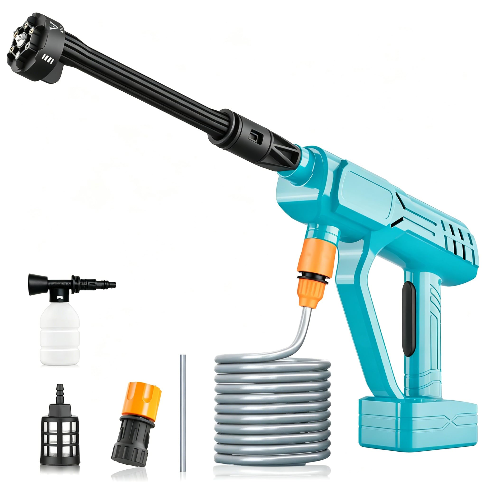 Cordless Pressure Car Washer for Makita BL1860, Portable Power Washer Gun with Foam Pot, Battery Jet Washer for Garden, Patio, Car Wash (No Battery)