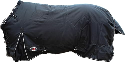 Miniatura 1 de 1200D Horse Turnout - Manta de invierno resistente al agua, color negro 551G