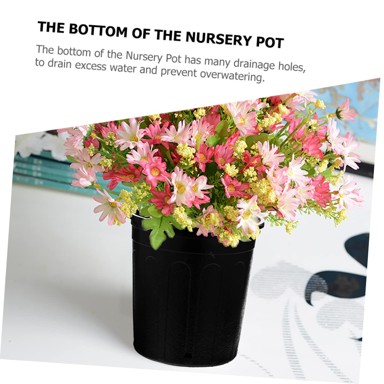 Sosoport Paquete De 25 Macetas para Plantas De Inicio De Plástico Resistente De 1 Galón De Color Negro con Diseño Simple Y Drenaje para El Hogar Y El Jardín
