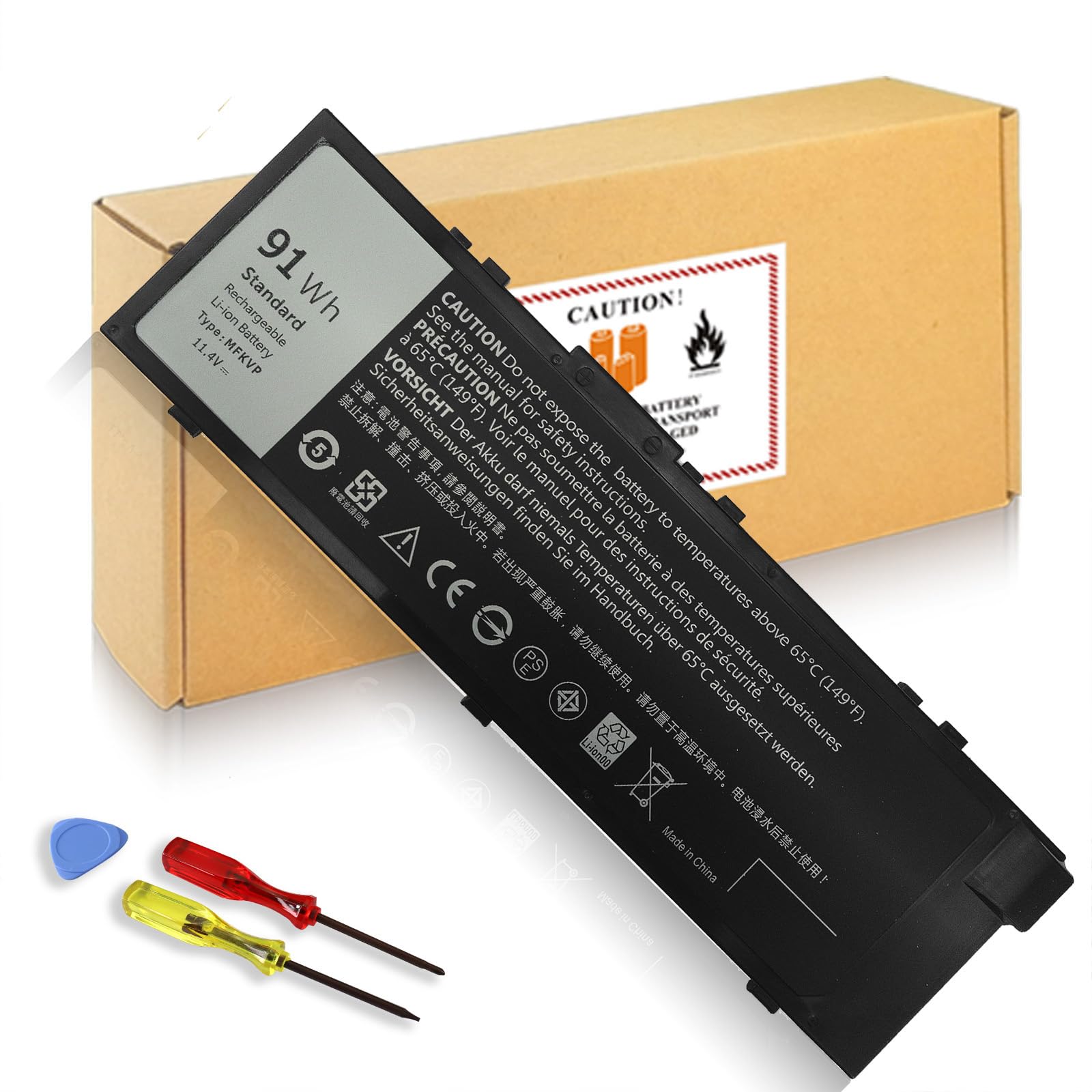91Wh 11.4V MFKVP T05W1 Laptop Battery for Dell Precision 15 7510 7520 M7510 17 7710 7720 M7710 Series, TO5W1 0TWCPG 451-BBSF 451-BBSB TWCPG GR5D3 0FNY7 1G9VM M28DH