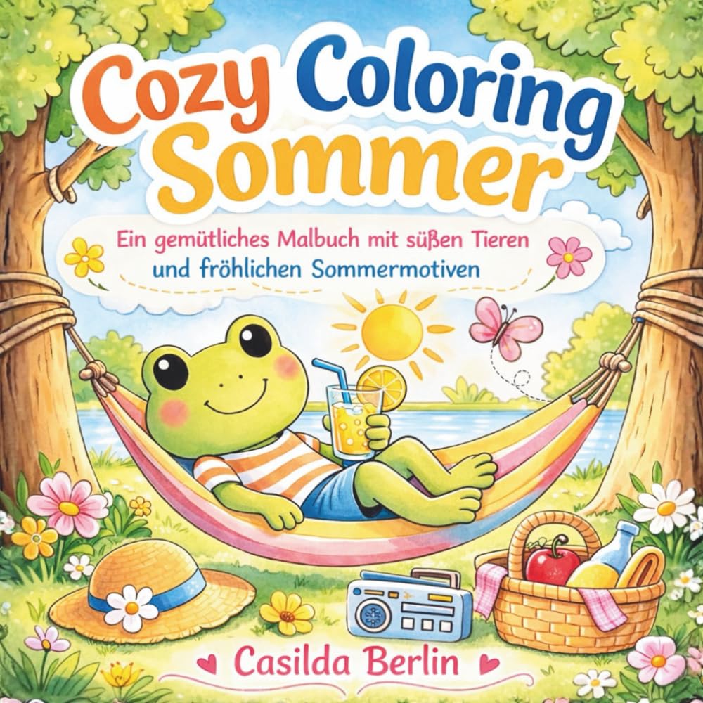 Cozy Coloring Sommer - Ein gemütliches Malbuch mit süßen Tieren und fröhlichen Sommermotiven
