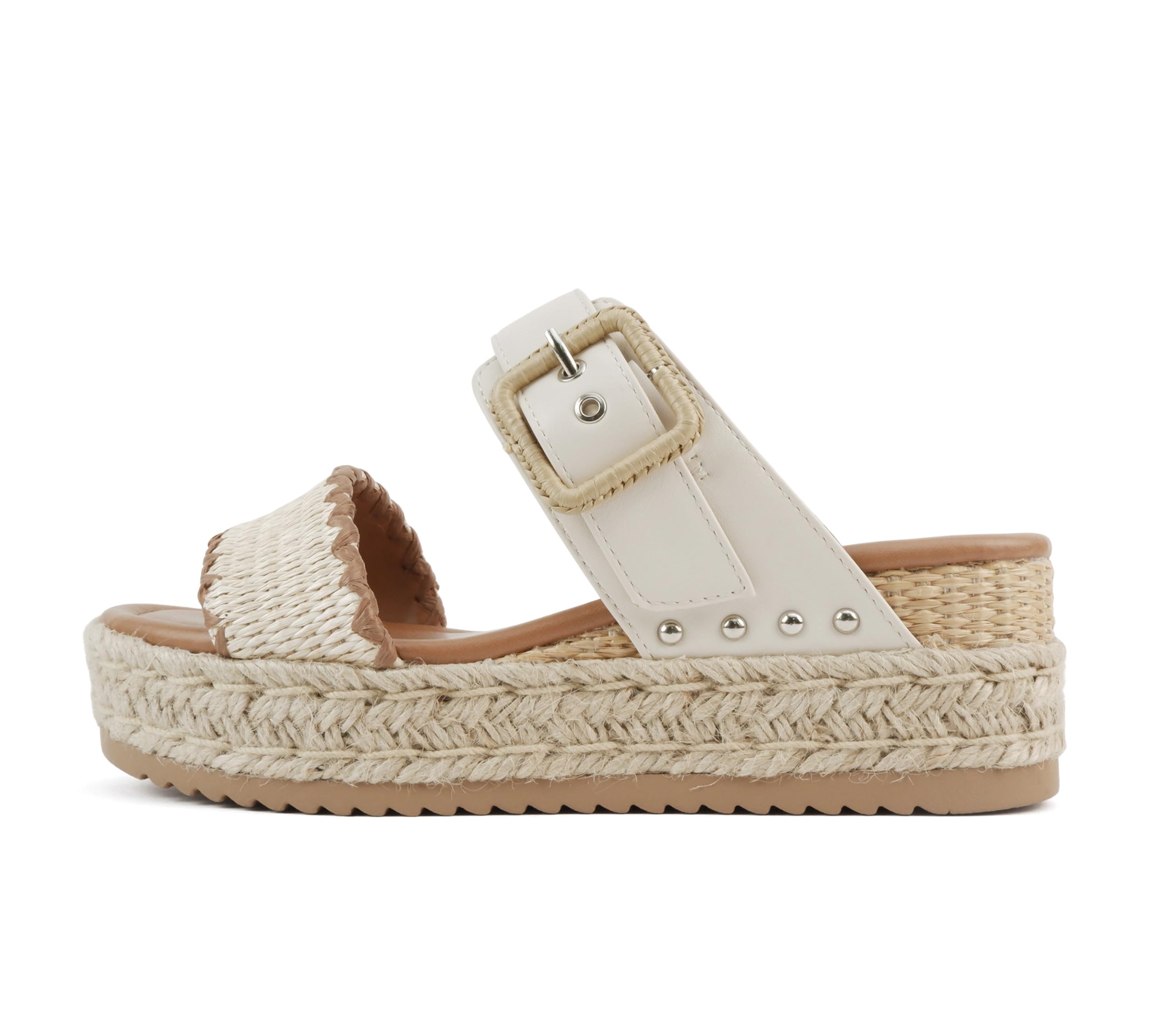 Soda “Sail” ~ Women Open Toe Double Band Espadrille Wedge Sandals