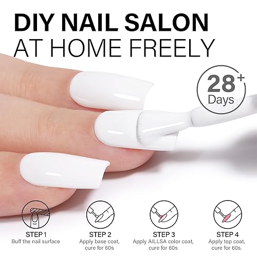 Miniatura 5 de AILLSA Esmalte de uñas de gel rosa Lolita, esmalte de gel rosa bebé, esmalte de gel de primavera natural color nude pastel, gel de uñas para