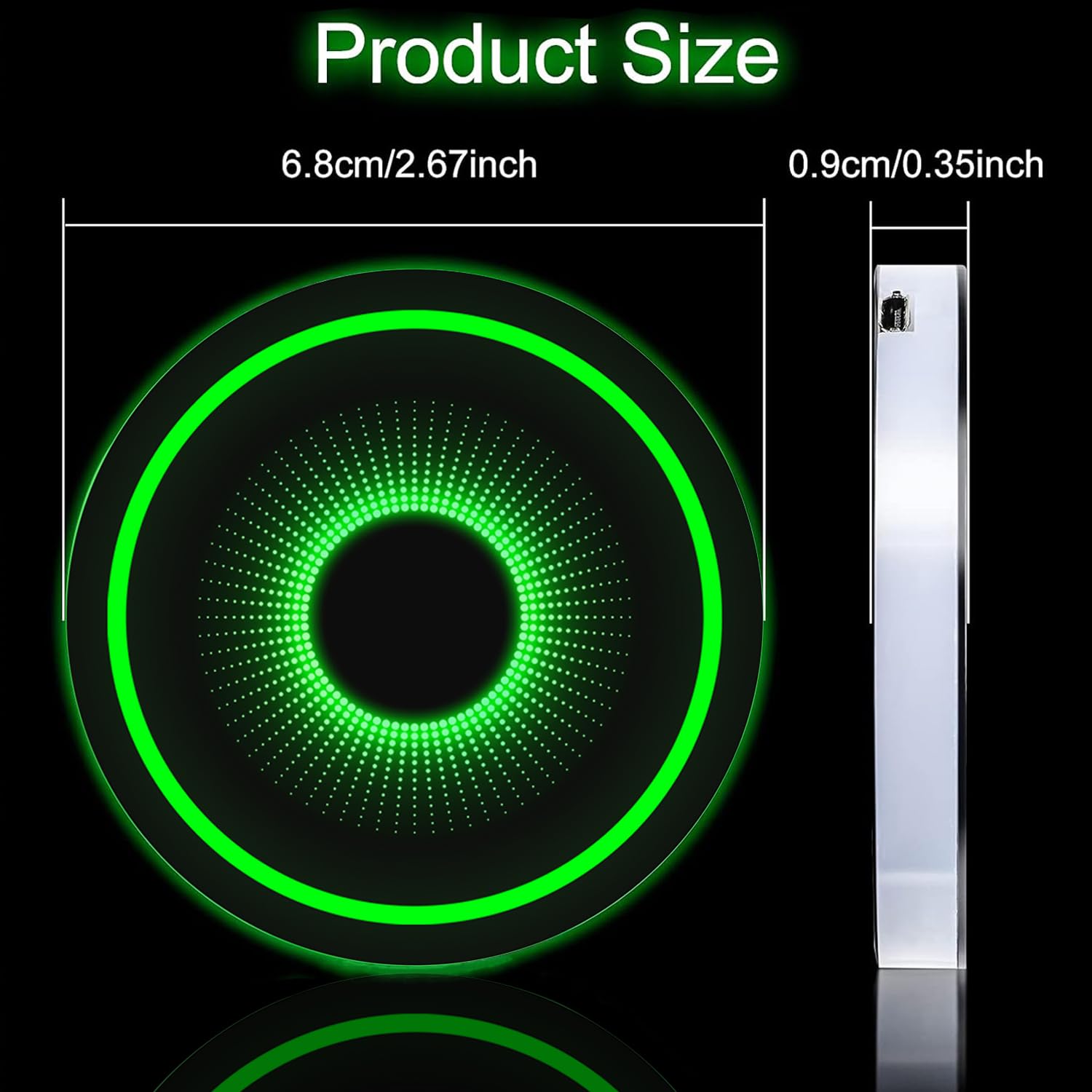 VOAKZEF 2 Pcs LED Car Cup Holder Lights, USB Charging, 7 Colors, Luminescent Car Coasters