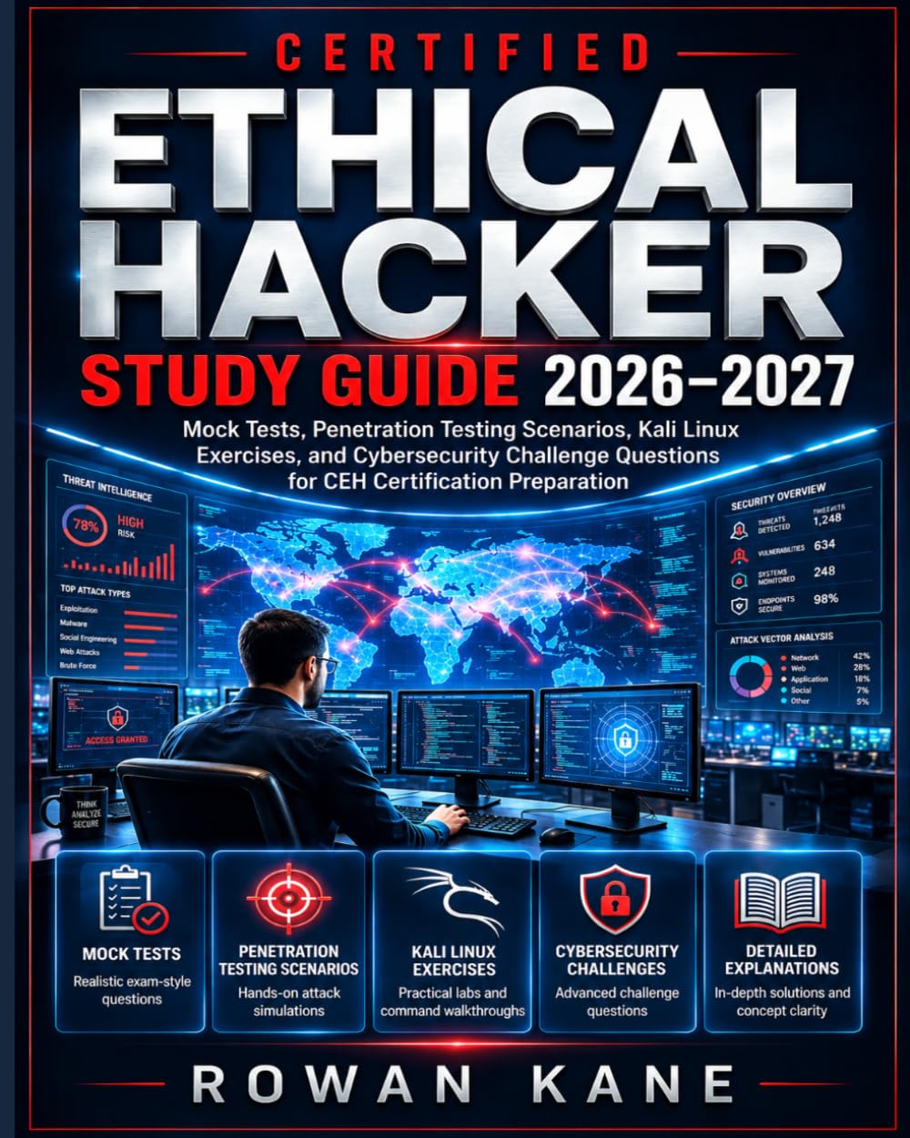 Certified Ethical Hacker Study Guide 2026–2027: Mock Tests, Penetration Testing Scenarios, Kali Linux Exercises, and Cybersecurity Challenge Questions for CEH Certification Preparation