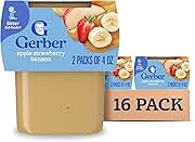Gerber Gerber Stage 2 Baby Food, Apple Strawberry Banana Puree Tubs, No Added Colors or Flavors, Baby Puree, 16-Pack