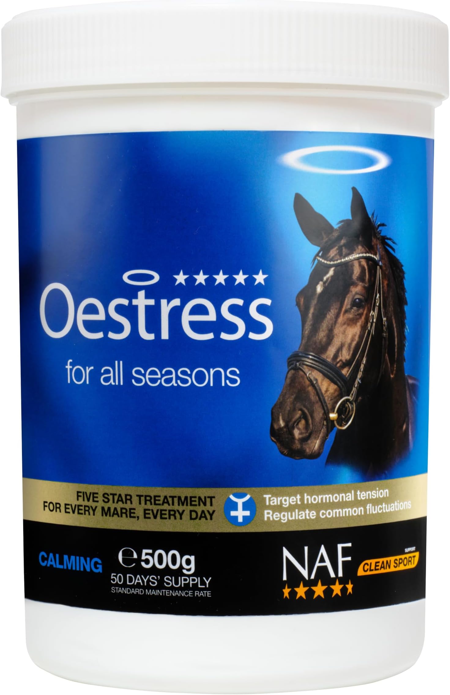 NAF Five Star Oestress 500g – Hormonal Support Supplement for Mares – With Chasteberry, Magnesium & Soothing Herbs – Promotes Calm Behaviour & Seasonal Comfort