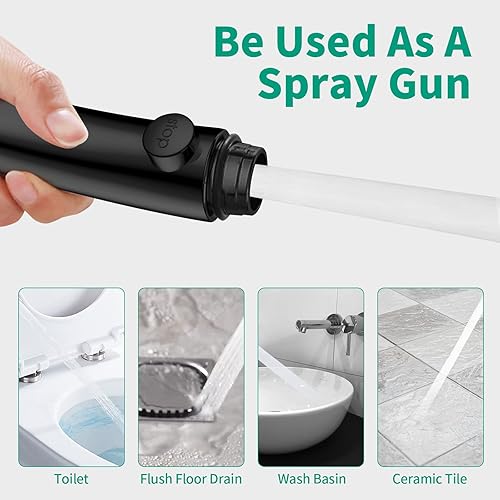 Miniatura 5 de HEROBAI Cabezal de ducha de alta presión con mano, ducha de encendido y apagado para caravana, cabezal de ducha de ahorro de agua con botón de