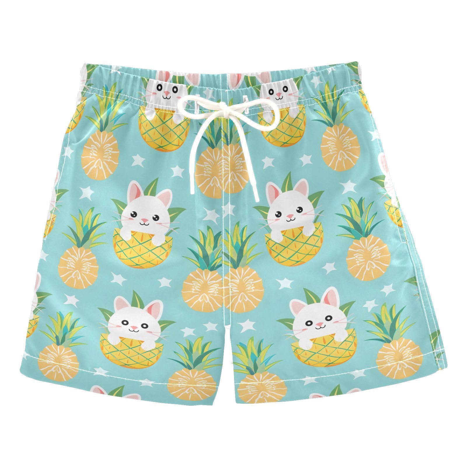 Pineapple Cute Cat Boys Swim Trunks Toddler Shorts Swimwear Boardshorts