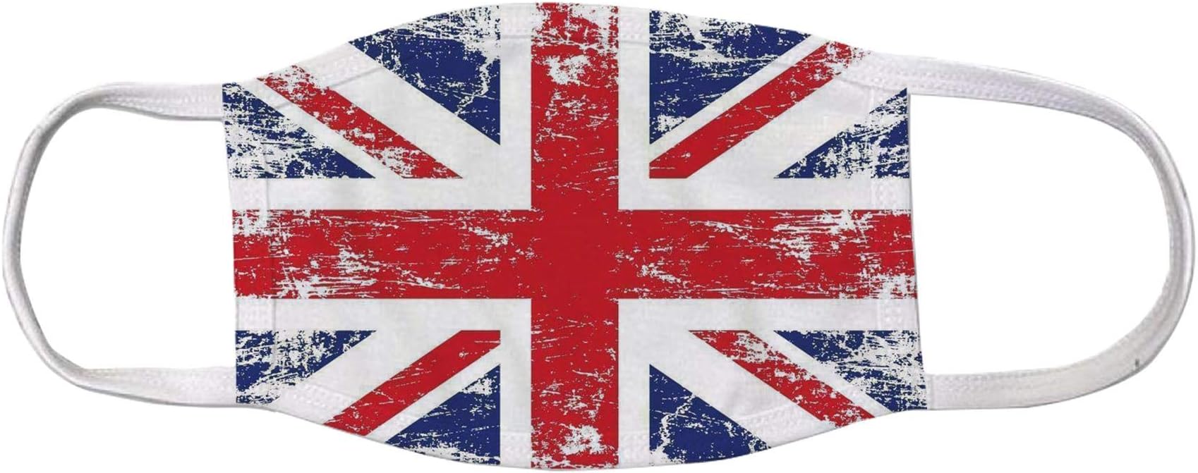 Bang Tidy Clothing Grunge Union Jack Flag British Face Masks - Printed Fabric Fashion Mask - Reusable Washable