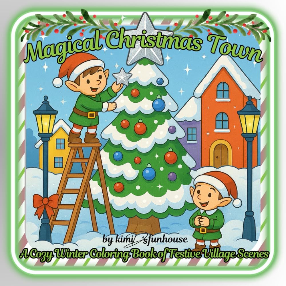 Magical Christmas Town: A Cozy Winter Coloring Book of Festive Village Scenes & Holiday Charm