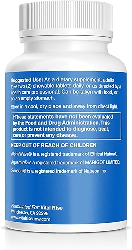 Miniatura 3 de Vital Rise Masticables de magnesio calmante para adultos, suplemento de magnesio, ashwagandha y L-teanina para el estrés, el estado de ánimo y la