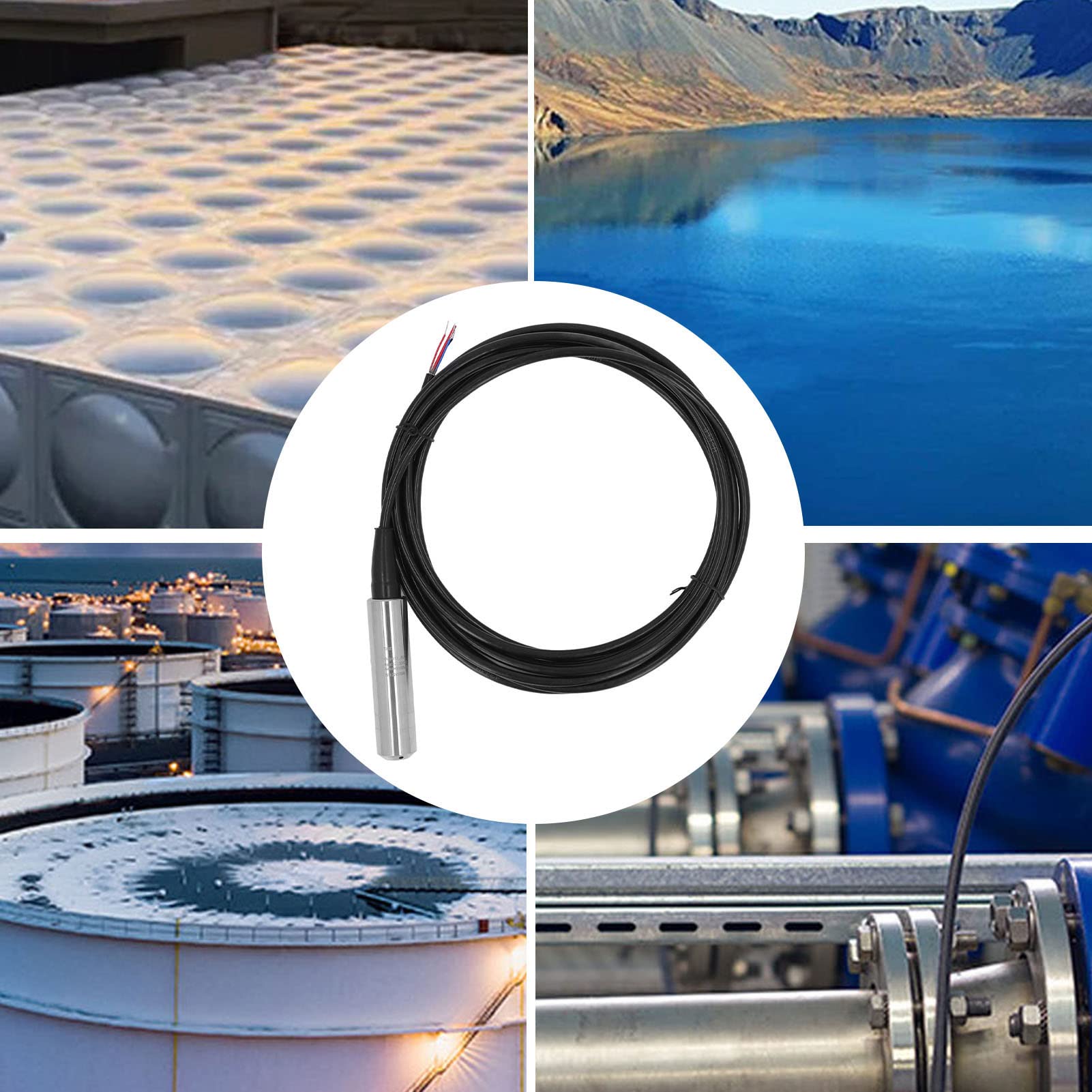 Transmisor de Nivel de Líquido Sonda de Sensor de Alta Precisión para Pruebas de Tanques de Agua Salida de 0-5 V Diseño Compacto de 12-30 V (Qom/354.AIN Kabul (Rango 0‑Qom))