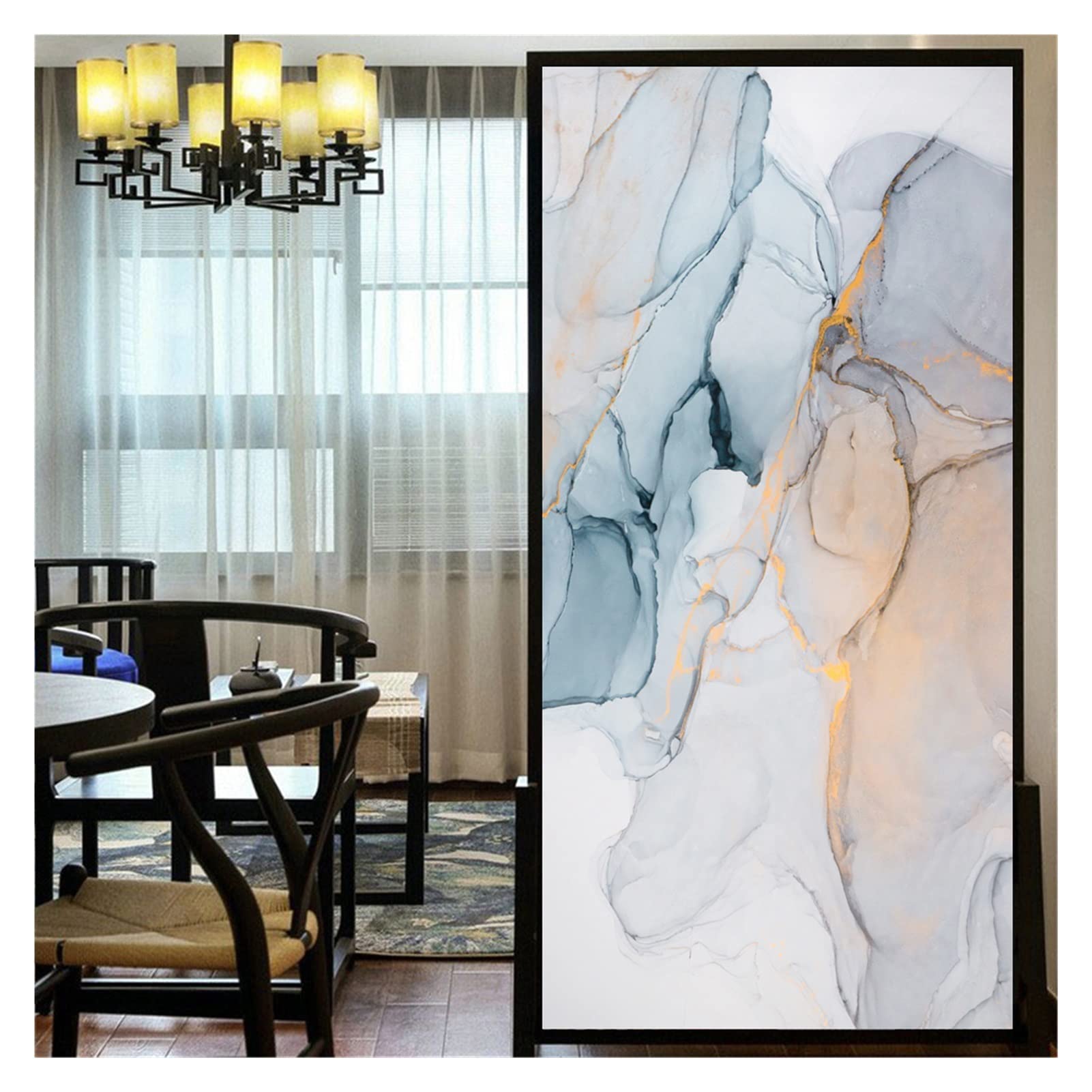 Pellicola For Finestre Adesivi For Finestre In Vetro Colorato Stile Marmo Decorativo Senza Colla Tinta Statica For Finestre Smerigliate Per Casa, Cucina E Ufficio(Pattern C,80x180cm WxH