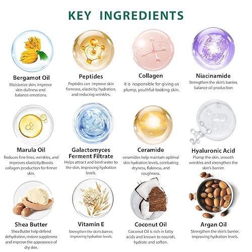 Miniatura 7 de Juego de 30 piezas de cuidado facial de bergamota para hombre, kit de aseo de barba para hombres, spa y regalo de cuidado personal, limpiador