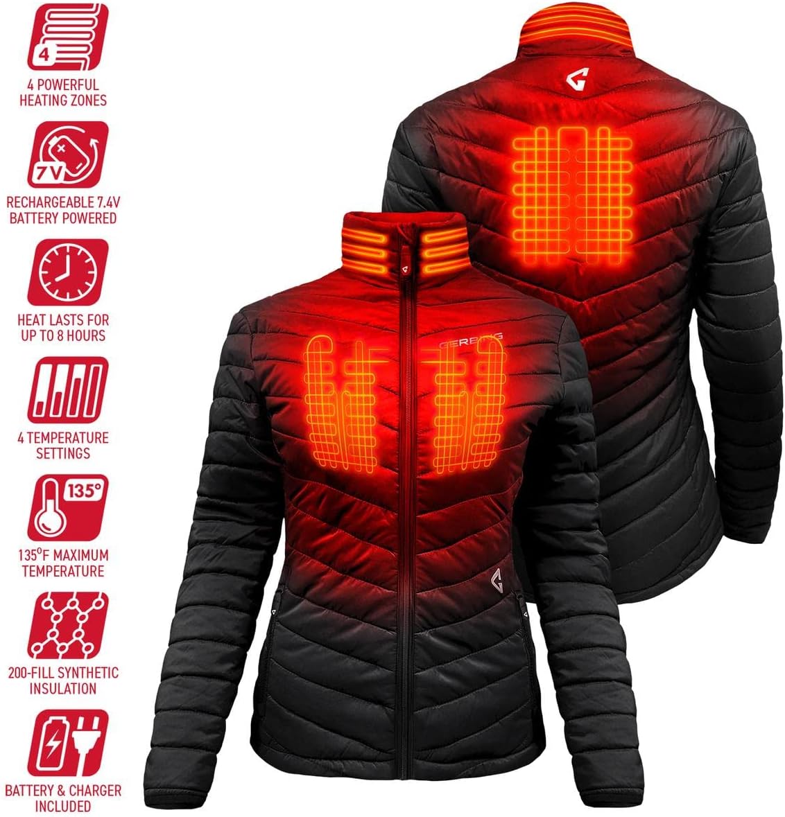 Gerbing 7V Women's Khione Insulated Heated Jacket 2.0 XS