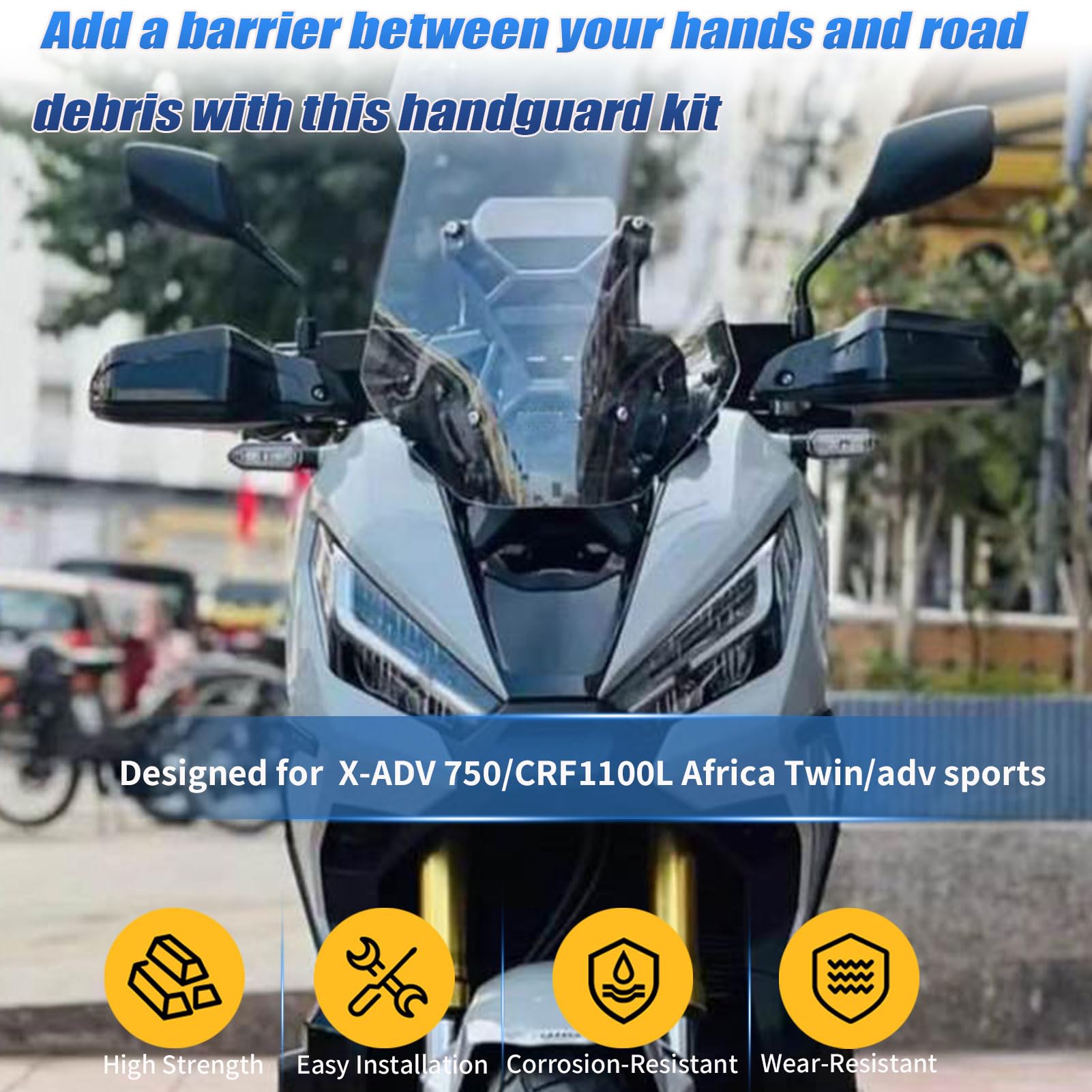Moto Accesorios X-ADV 750 21-24 Protector Manillar Paramanos Guardamanos cubremanos Deflector de viento para Ho&n&da CRF 1100 L CRF1100L Africa Twin ADV Sports 20-25 (Negro)