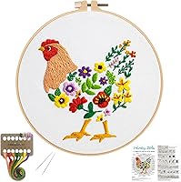 Vista 10 de Louise Maelys Kits de bordado de zorro de otoño para principiantes con patrón de animales otoñales, kit de punto de cruz para principiantes, punto