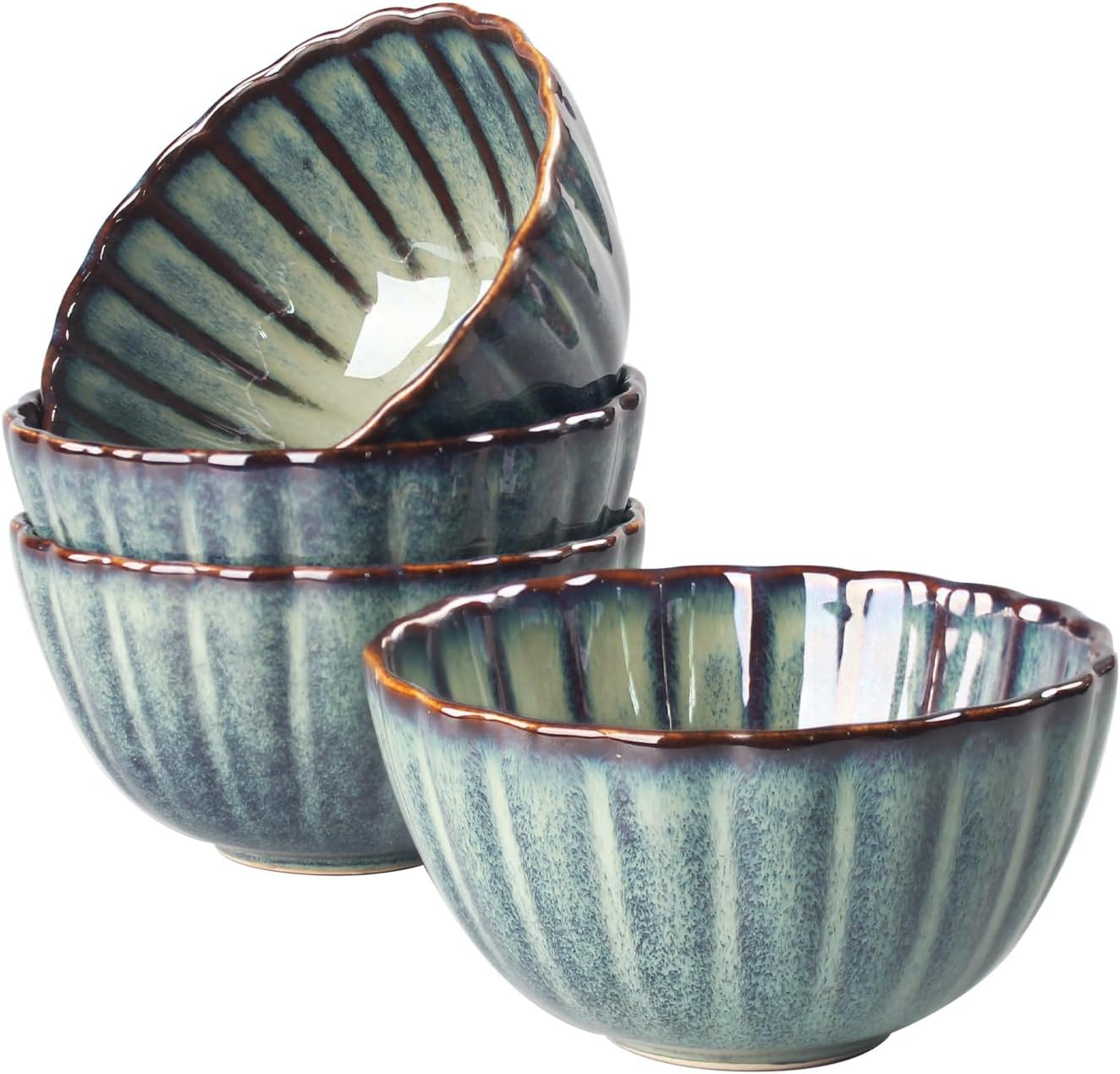 Ceramic Cereal Bowls - Soup Bowls Set of 4 for Kitchen, Small Bowls for Cereal, Soup, Oatmeal, Rice, Dishwasher & Microwave Safe