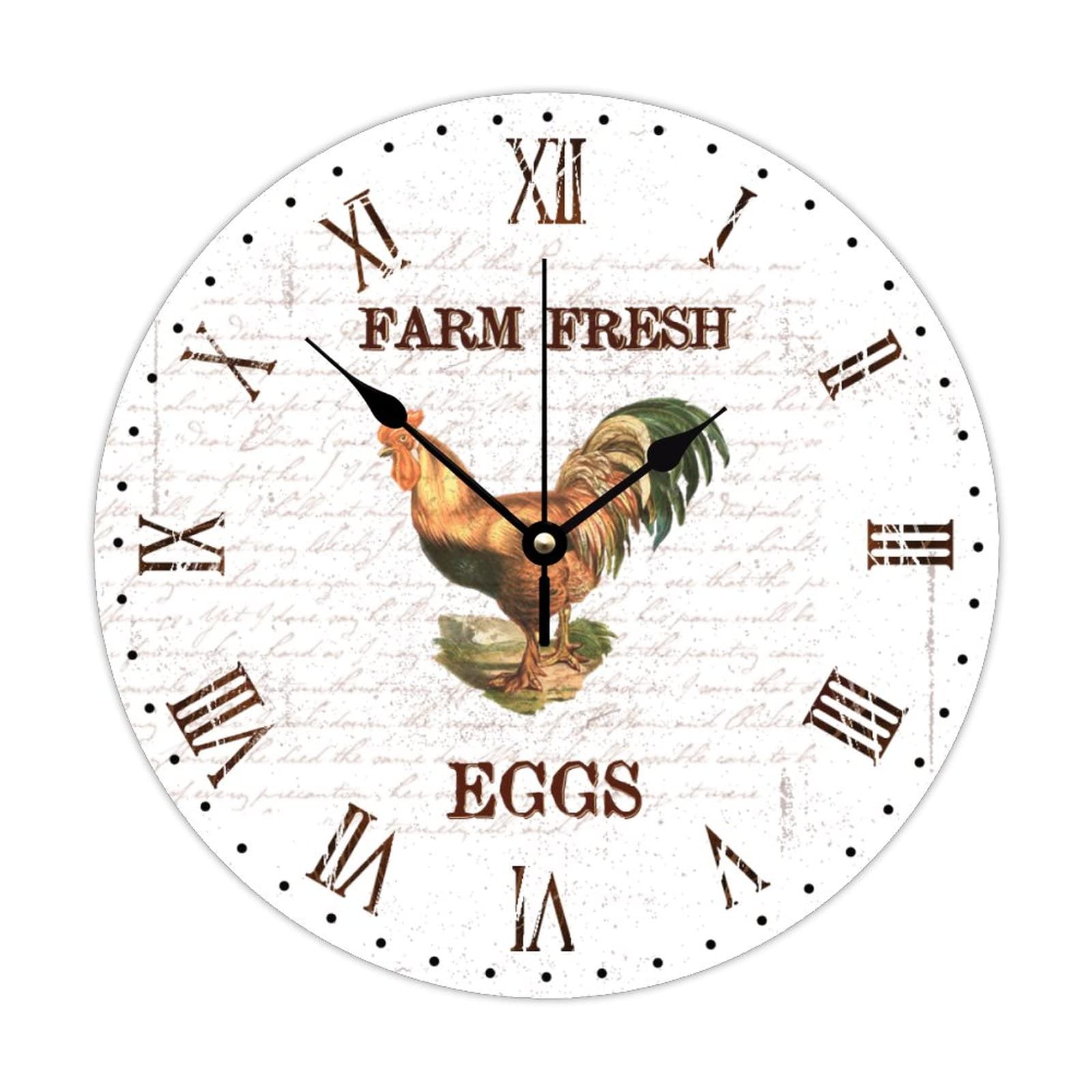 Horloge ronde en bois silencieuse sans tic-tac pour bien dormir