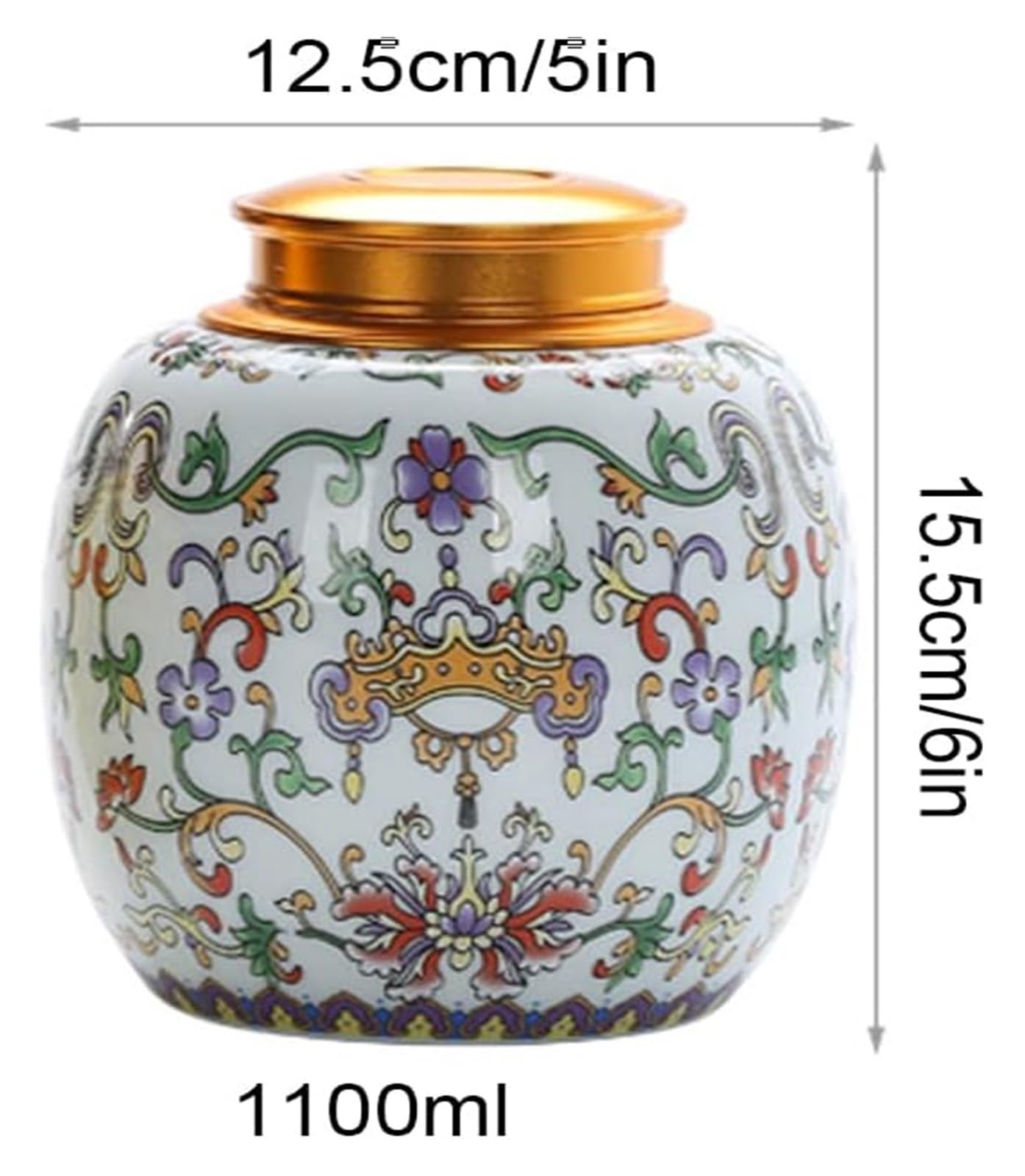 Słoiki z herbatą Ceramiczny pojemnik na herbatę Słoik do przechowywania chińskiej herbaty z podwójną pokrywką, dekoracja Tradycyjna chińska emaliowana porcelana Luźne puszki na herbatę Puszki Pudełko
