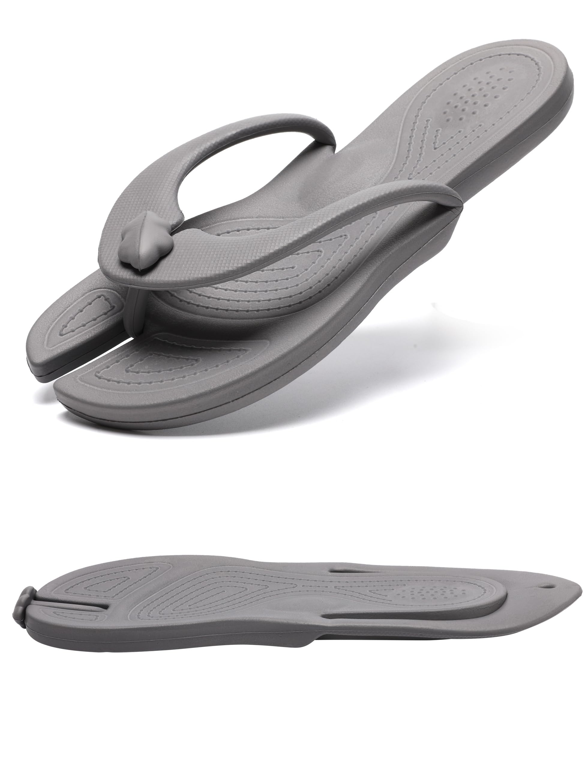 Shower Shoes Travel Slippers for Women Men, Folding Slides Sandals, Portable Hotel Spa Slippers, Waterproof Quick Drying Flip Flops, Beach Sandals