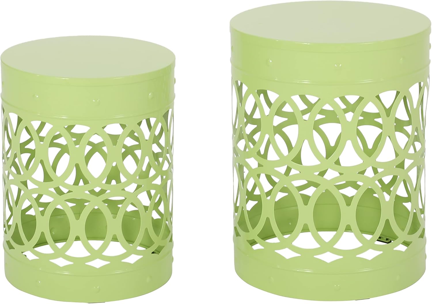Christopher Knight Home Mellie Outdoor Side Tables - Green (Set of 2)