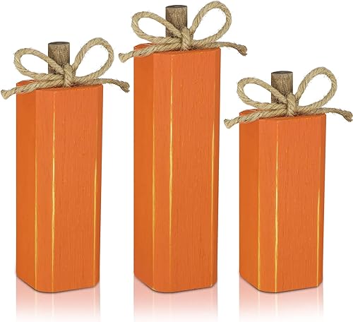 3 piezas de decoración de madera de otoño de Acción de Gracias, decoración de bandeja escalonada de otoño, fuegos artificiales de madera, centros de