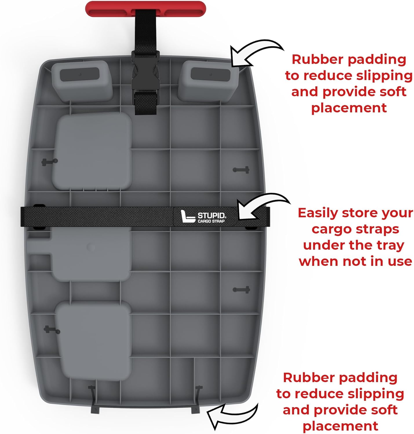 STUPID Car Tray - Classic Car Tray - Ultimate Car Organizer & Mobile Office - Includes 2 Elastic Straps - Quick-Release Seat Anchor - Dark Moon